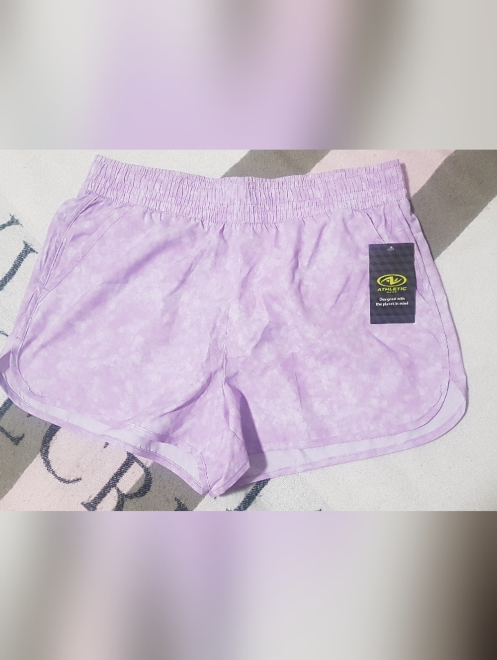 Athletic Works Lavender Tie-Dye Athletic Shorts